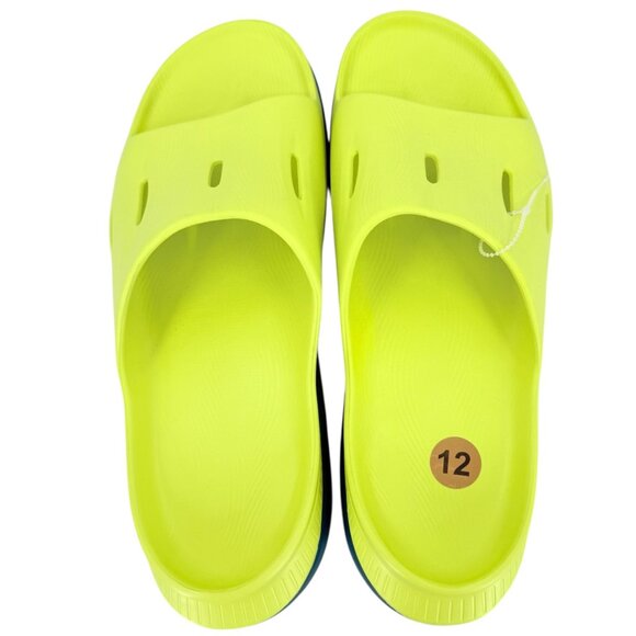 Hoka Men's One One Ora Recovery Slide Sandals Size 12 Yellow Blue Lagoon NWOB - Picture 6 of 14